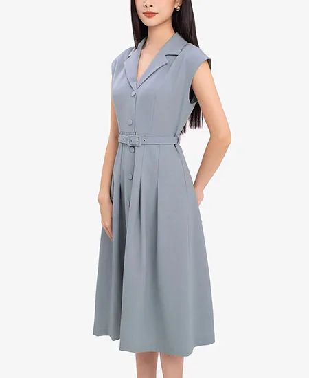 Đầm đồng phục công sở tay hen