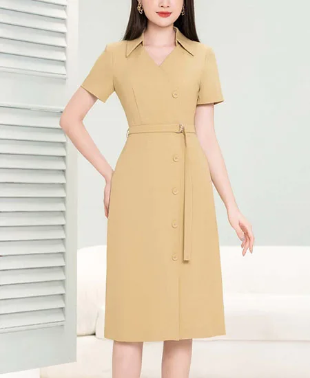 Mẫu đầm công sở cổ đức